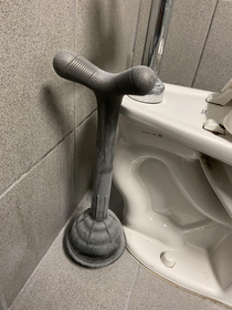 Ever clogged a toilet so bad you needed a double handled plunger