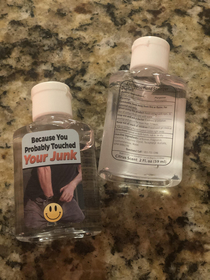 Every store in WA seems to be sold out of hand sanitizer from the rampage of coronavirus Good thing I found a gag gift from last Christmas lying around the house 