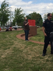 Extremely hateful Christian church was on my campus mini-riot ensues amongst students then this guy shows up