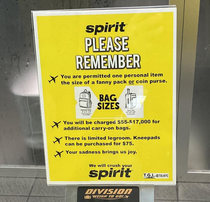 Fake Spirit Airlines Signs put up at the airport