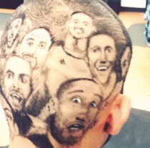 Fan gets his favorite team shaved into the back of his head