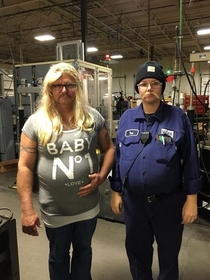 Father and daughter work together This is their Halloween costume