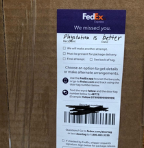 FedEx driver writes on Xbox Series X shipping box Playstation is Better