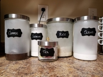 Fixed the kitchen canister labels last week Wife hasnt noticee yet