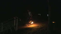 Flaming Unicycle Rail Grind