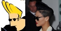 Following on from Macklemore to his barber I present to you Rihanna to her hairdresser Give me the Johnny Bravo