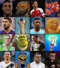 Footballers and their cartoon look alike