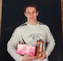 For our grad photos we were asked to bring something important to us this is what my friend brought