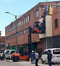 Forklift on a forklift