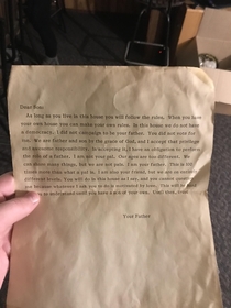 Found a letter my great grandpa left for my grandpa