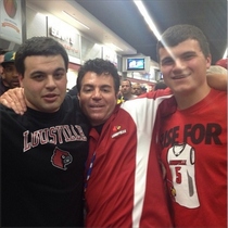 Found a picture of Papa John drunk after a Louisville basketball game