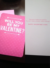 Found a pretty sweet Valentines Day card for the husband