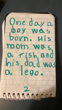 Found in my  year olds notebook