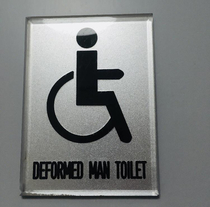 Found in Shanghai China A strange way to say handicapped