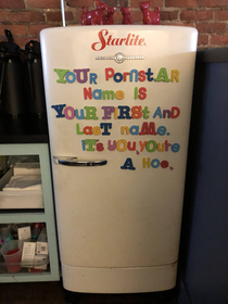 Found on a restaurants fridge