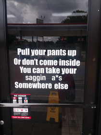 Found on the door of a gas station while traveling through Arkansas