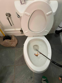 Found out why the toilet was draining so slowly