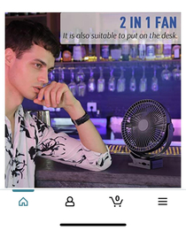 Found this ad for a desk fan on Amazon with a pic of a guy using it at the bar just hilarious