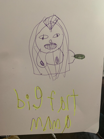 Found this artwork by my eight -year-old daughter Now everyone on Reddit can see what I really look like