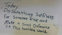 Found this in a bathroom stall at a gas station and laughed out loud 