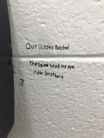 Found this in a bathroom stall at my school