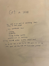 Found this on the wall in the boys bathroom stall