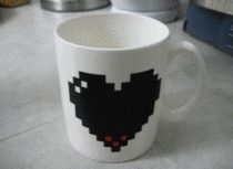 Found this pixelated heart mug at a garage sale