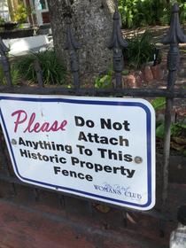 Found this sign attached to a fence in Key West