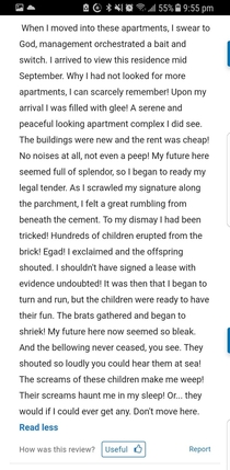 Found this silly review while apartment hunting