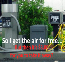 Free air  to get it sucked away