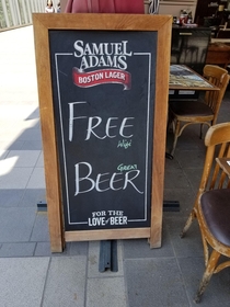 Free beer Oh wait