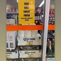 Free tissue with a purchase of Corona