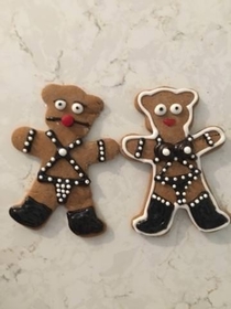 Friend had way too much fun decorating gingerbread cookies