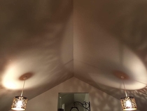 Friend switched on the lights in his hotel room and looked up