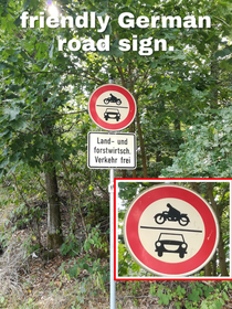 friendly German road sign