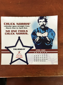 From my tear-away Chuck Norris calendar
