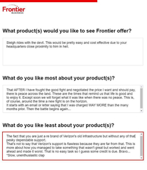 Frontier asks for feedback and hopefully this helps them