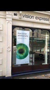 Full service optometrist-they check peepers and poopers here