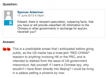 Funniest response from Snowden Live QampA