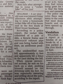 Funniest thing to happen in my local paper