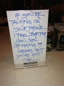 Funny coffee shop sign my friend saw in Georgia
