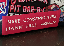 Funny sticker I made MakeConservativesHankHillAgain