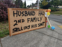 Garage sale sign seen today Wonder how she did