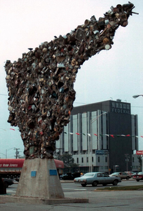 Garbage art literally was made of garbage and concrete