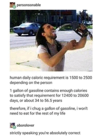 Gasoline is the best drink