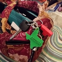 Gave my Texan mom a new keychain I dont think shes figured it out yet