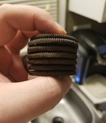 Gave my toddler some Oreos earlier She exclaimed I done and handed me these