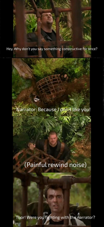 George of the Jungle breaking the fourth wall in the greatest way