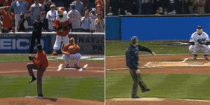 George W vs Obama Throwing out First Pitch