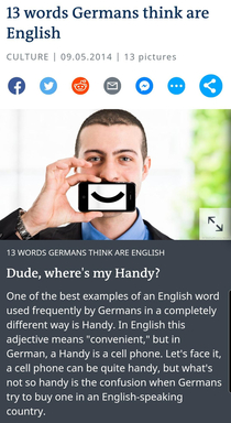 Germans using english sounding words to make cool sounding slang gives us this